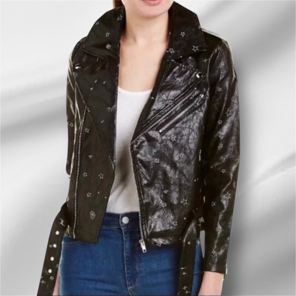 Honey Punch Vegan Leather Motorcycle Jacket